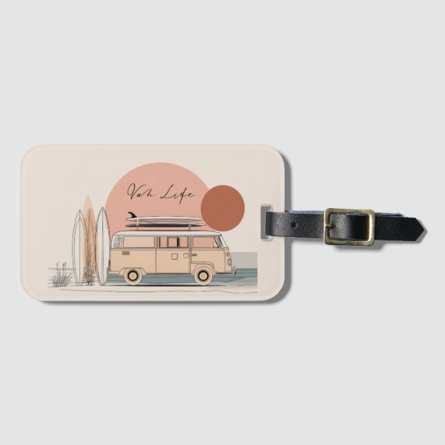 Van Life Surf Van – Retro Strand Camper Estetik Bagagebricka (Framsida horisontal)