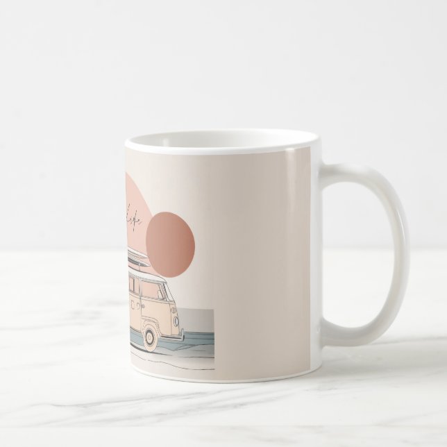 Van Life Surf Van – Retro Strand Camper Estetik Kaffemugg (Höger)