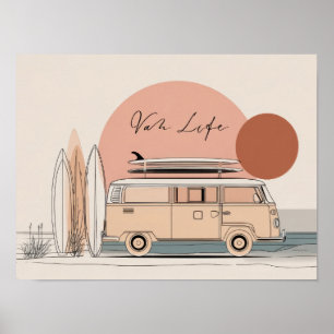 Van Life Surf Van – Retro Strand Camper Estetik Poster