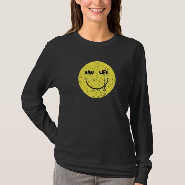 Van Liv Glad Camper Van Camping Resa Nomad T Shirt (Framsida)