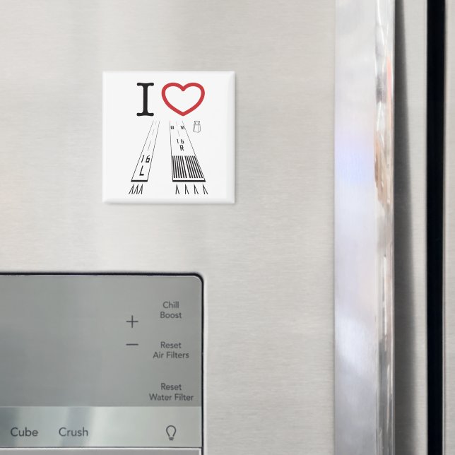 Van Nuys Airport Runways 16L och 16R square magnet (In Situ (Fridge))