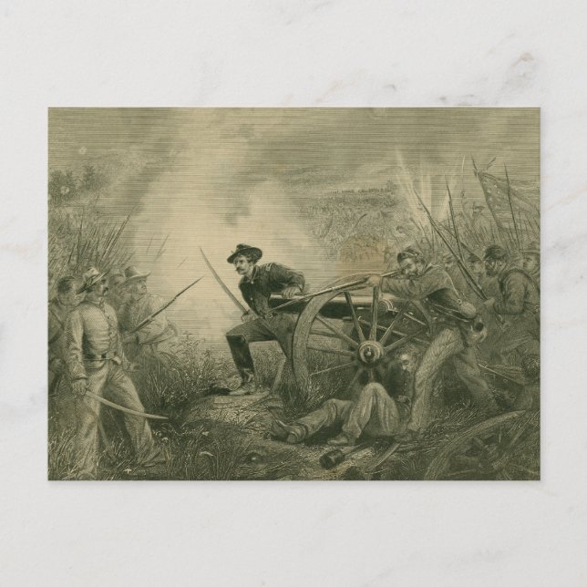 Van Pelt försvarar sitt batteri vid Chickamauga Vykort (Framsida)