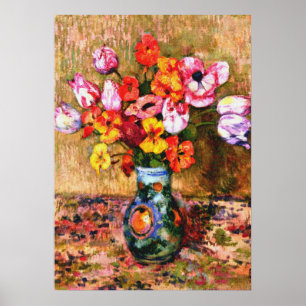 Van Rysselberghe - Tulips och Nasturtiums Poster