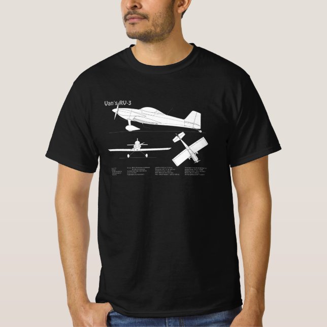 Van’s RV-3 - Flygplanets blåplaneringsplaner ABD T Shirt (Framsida)
