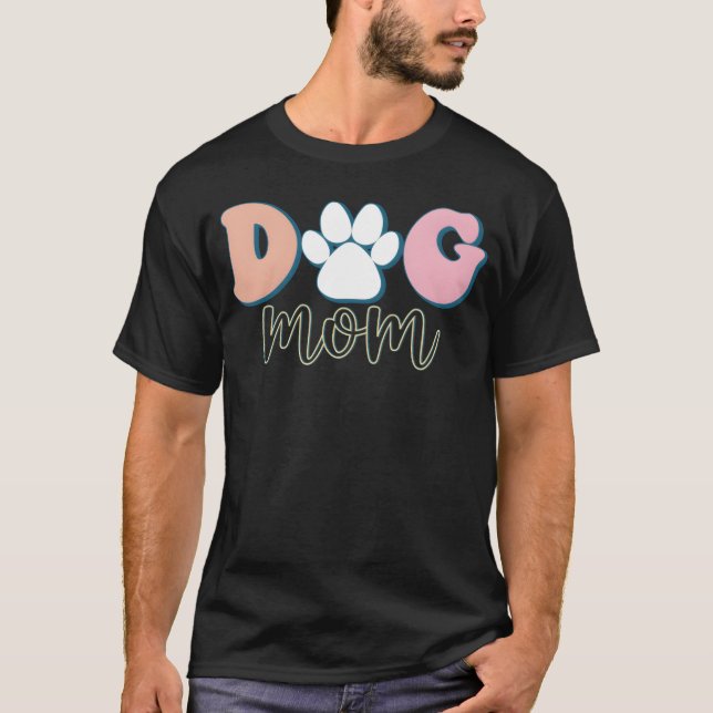vän till retro hund mamma t shirt (Framsida)
