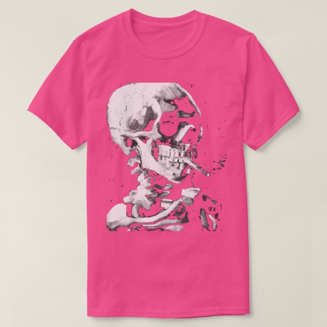 Van Vincent Human Head med Cigarette Gogh Skeleto T Shirt (Design framsida)