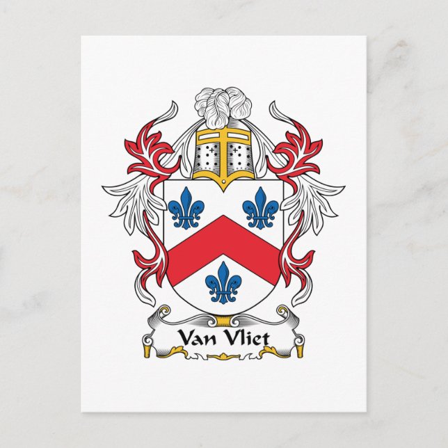 Van Vliet Family Crest Vykort (Framsida)
