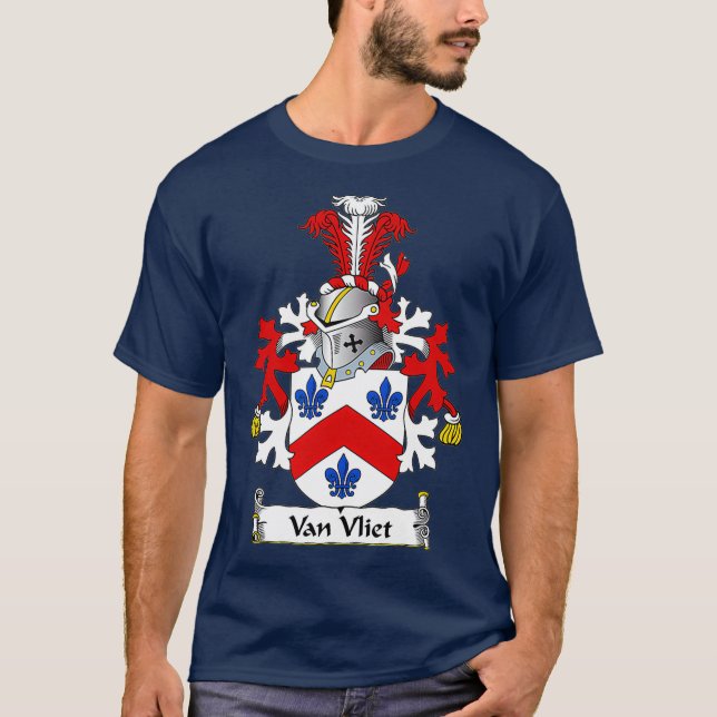Van Vliet Jackar om Arm Family Crest T Shirt (Framsida)