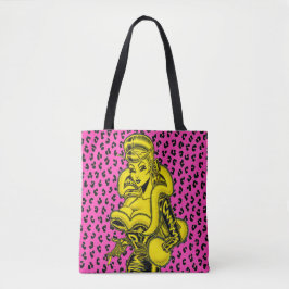 Vana DeVinyl™/Leopard Print Totebag Tygkasse