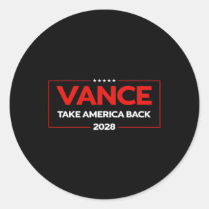 Vance 2028 President Us Flag Vintage Valrörelse Ka Runt Klistermärke