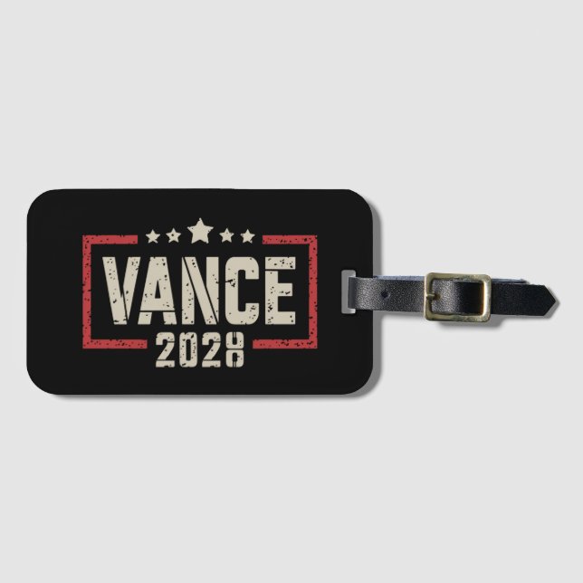 Vance 2028 President Val Kampanj US Flagga Bagagebricka (Framsida horisontal)