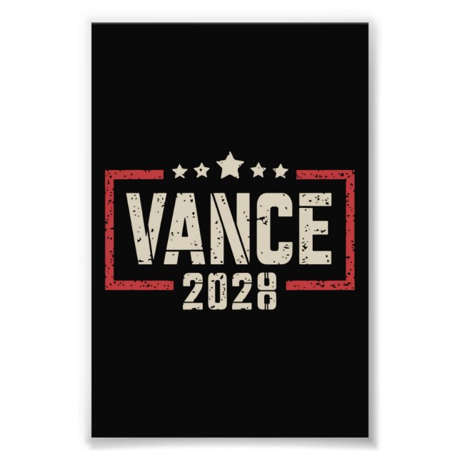Vance 2028 President Val Kampanj US Flagga Fototryck (Framsidan)