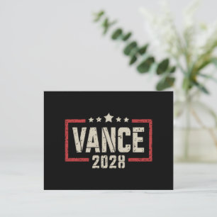 Vance 2028 President Val Kampanj US Flagga Vykort