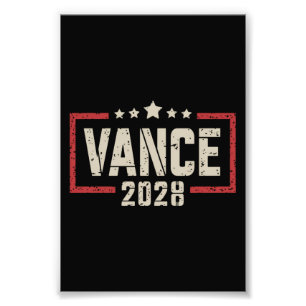 Vance 2028 presidentvalkampanj USA Flagga Fototryck