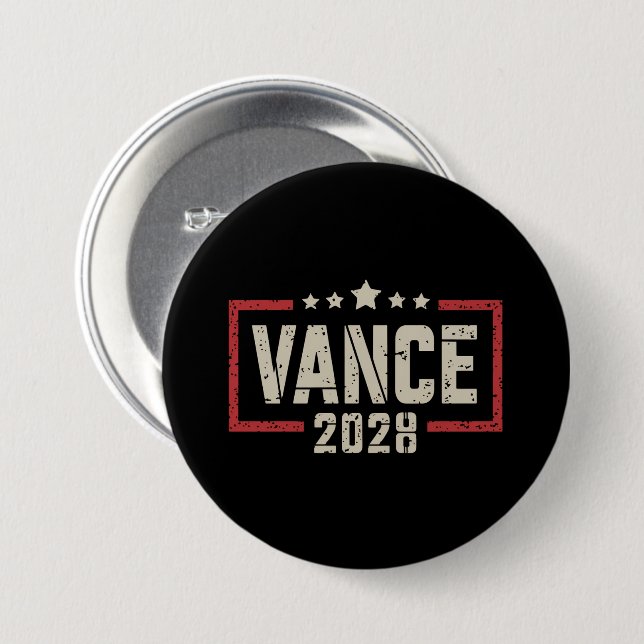 Vance 2028 Presidentvalskampanj US Flagga Knapp (Framsida & baksida)