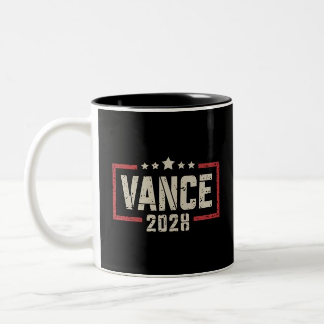 Vance 2028 presidentvalskampanj USA Flagga  Två-Tonad Mugg (Vänster)