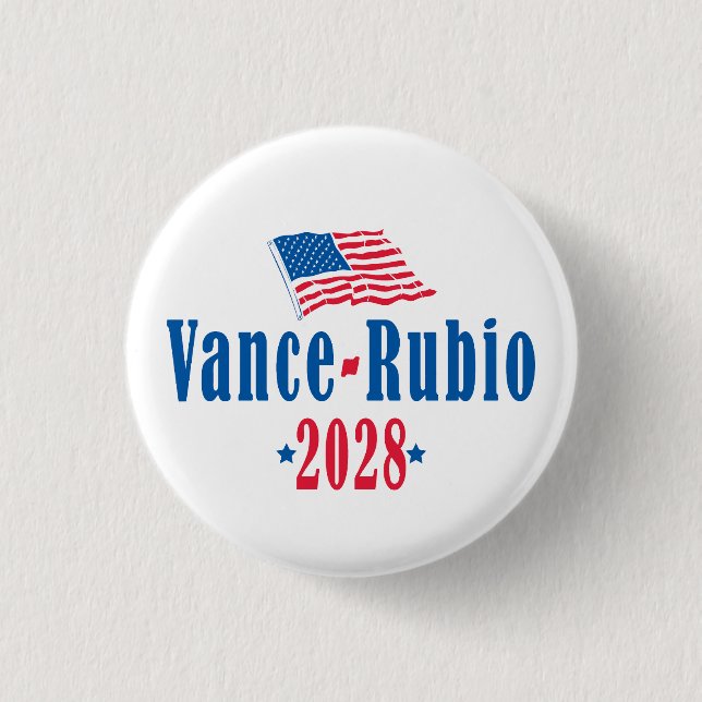 Vance Rubio 2028 (flagga) Knapp (Framsida)
