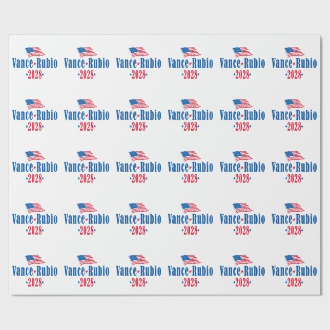 Vance Rubio 2028 (flagga) Presentpapper (Platt)