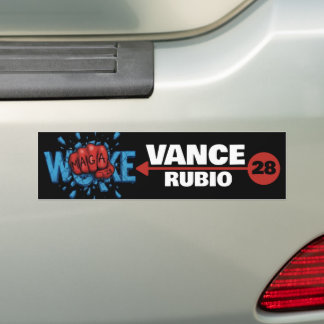 VANCE RUBIO 2028 | RÖD MAGA NÄVNA SLÅR WOKE BILDEKAL