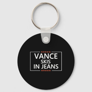 Vance Skis in Jeans Funny Skiing Anti Jd Vance Quo Nyckelring