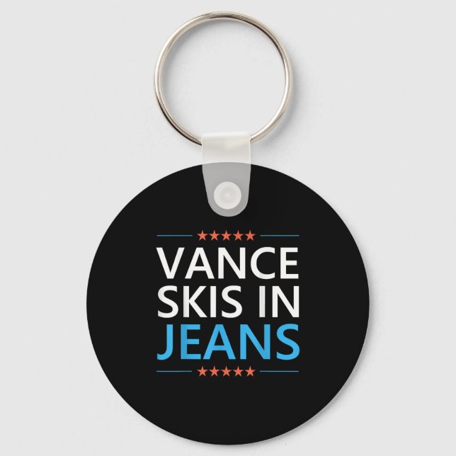 Vance Skis in Jeans Funny Skiing Jd Vance Ski Quot Nyckelring (Framsida)
