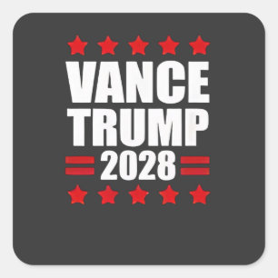 Vance Trump Presidentval 2028 Politiskt Fyrkantigt Klistermärke