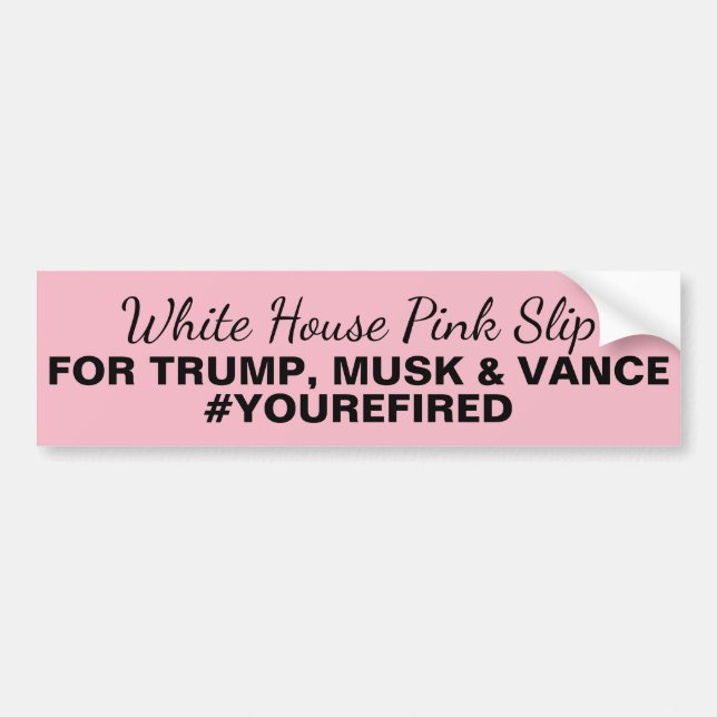 Vance White House Rosa Slip Trump Musk Vance Bildekal (Framsidan)