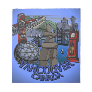 Vancouver Anteckningsblock Vancouver Landmarks Sou