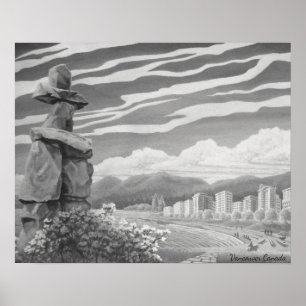 Vancouver Art Poster Vancouver Inukshuk Prints