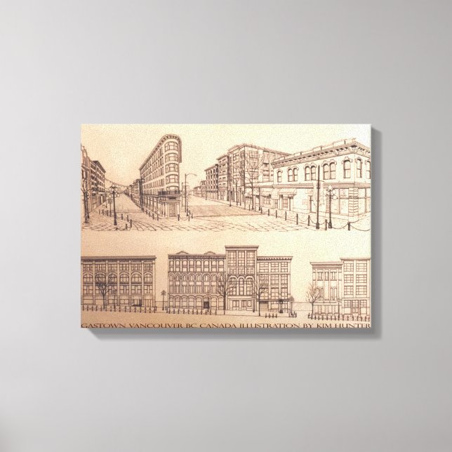 Vancouver Art Skriv ut Vancouver Gastown Art Canva Canvastryck (Framsida)