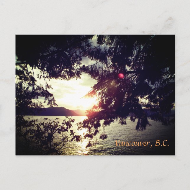 Vancouver, B.C. Solnedgång Vykort (Framsida)