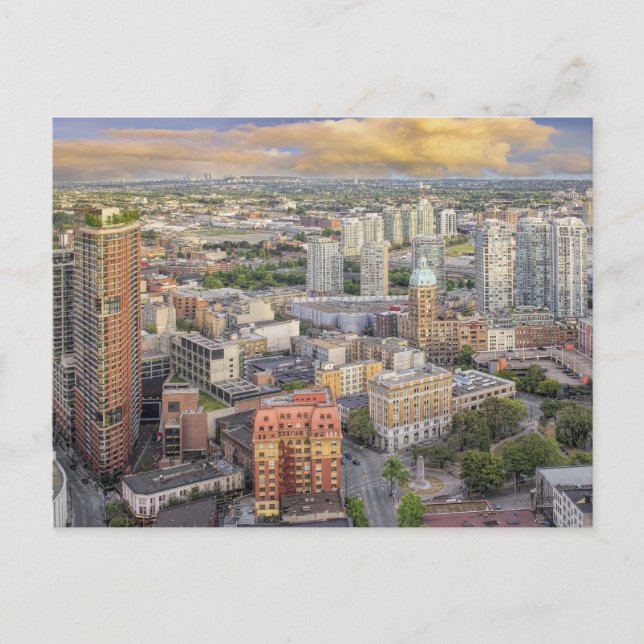 Vancouver BC Canada Downtown Cityscape Postcard Vykort (Framsida)
