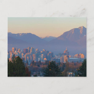 Vancouver BC: Cityscape i Sunset Panorama Vykort