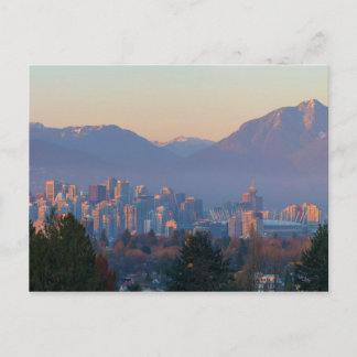 Vancouver BC: Cityscape i Sunset Panorama Vykort