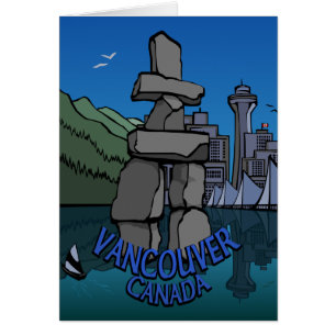 Vancouver BC Souvenir Art-kort Hälsningskort