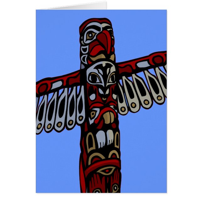 Vancouver BC Souvenir Cards Totem Pole Art Cards Hälsningskort (Framsidan)