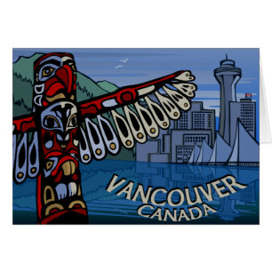 Vancouver BC Souvenir Cards Totem Pole Art Cards Hälsningskort