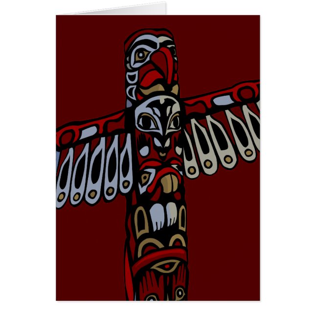 Vancouver BC Souvenir Cards Totem Pole Art Cards Hälsningskort (Framsidan)