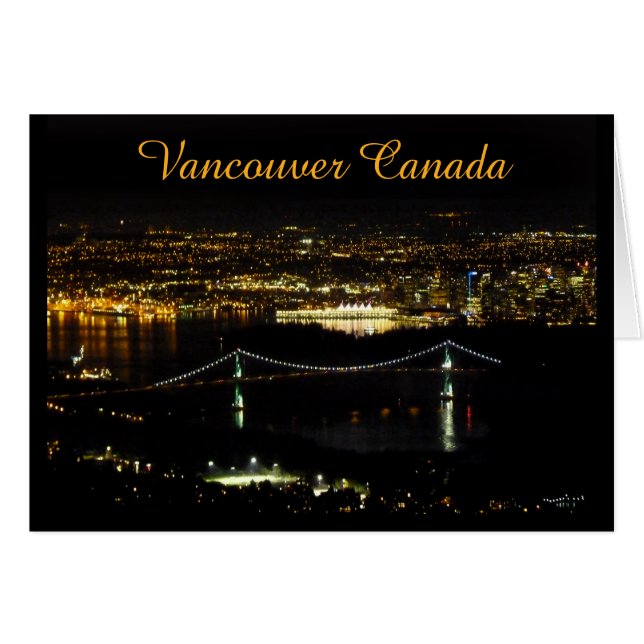 Vancouver BC Souvenir-kort Anpassningsbar Vancouve Hälsningskort (Framsidan Horizontal)