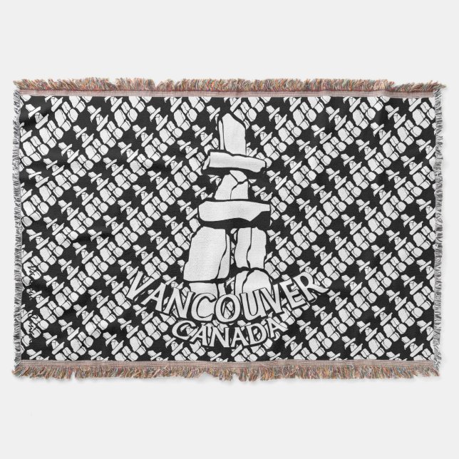 Vancouver Blanket Vancouver Inukshuk Souvenir Gift Filt (Framsidan)
