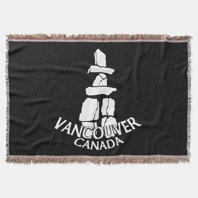 Vancouver Blanket Vancouver Inukshuk Souvenir Gift Filt (Framsidan)