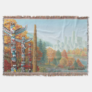 Vancouver Blanket Vancouver Landmark Souvenir Gift Filt