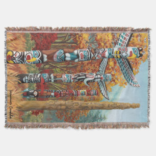 Vancouver Blanket Vancouver Totem Pole Souvenirs Filt