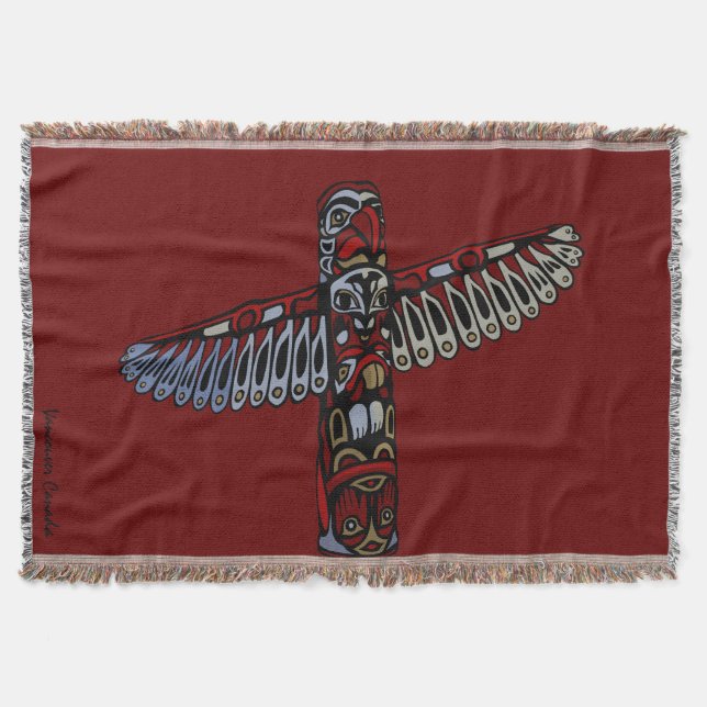Vancouver Blanket Vancouver Totem Pole Souvenirs Mysfilt (Framsidan)