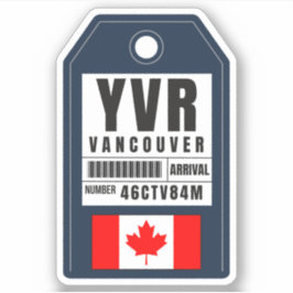 Vancouver Boarding Pass - Kanada YVR Klistermärken