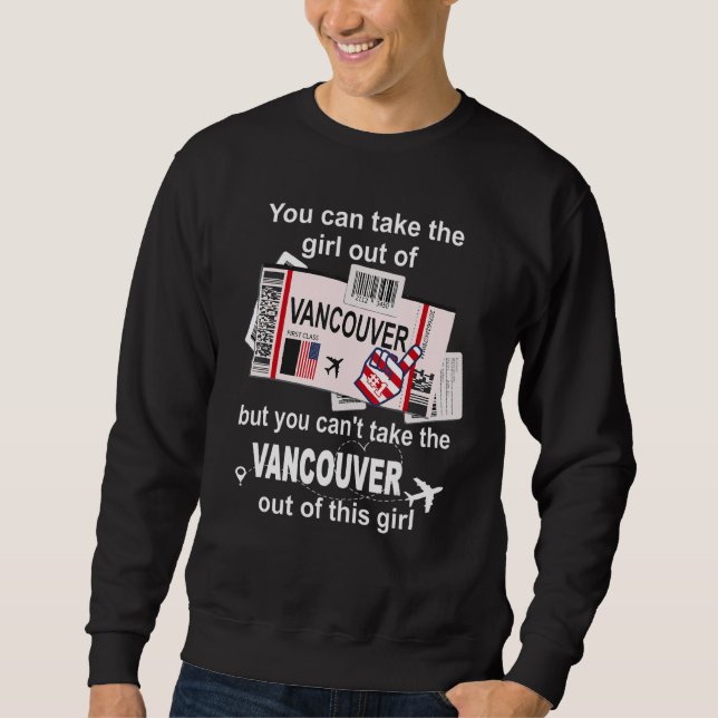 Vancouver Boarding Pass  Vancouver Tjej Lång Ärmad Tröja (Framsida)