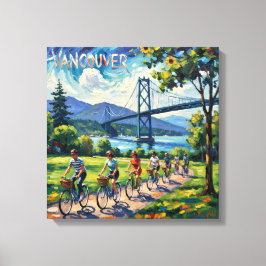 Vancouver Bridge and Seawall Scene Canvas