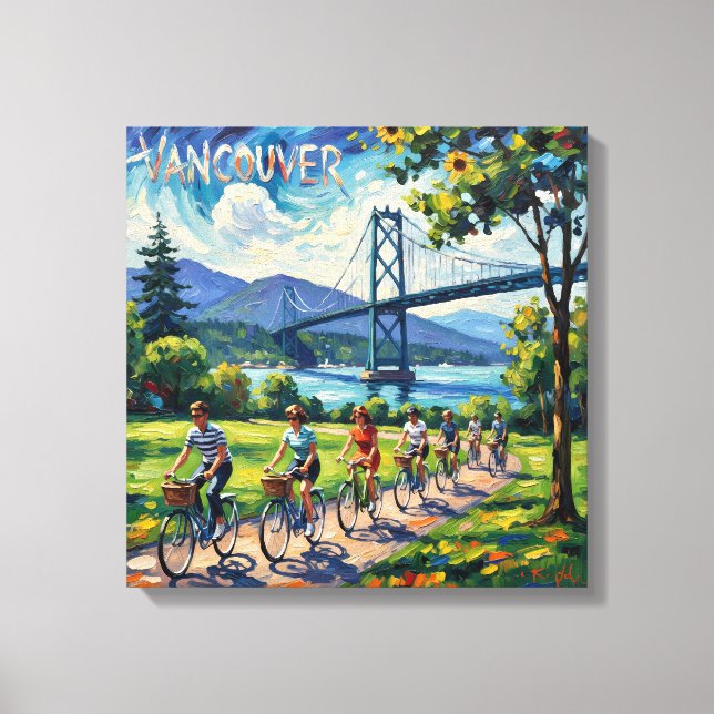 Vancouver Bridge and Seawall Scene Canvas (Framsida)