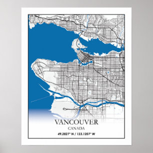 Vancouver British Columbia Canada Travel City Kart Poster