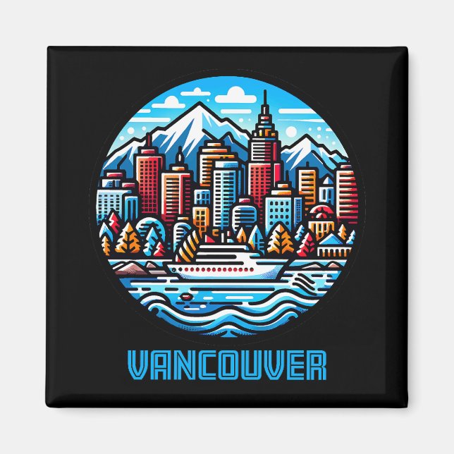 Vancouver British Columbia Kanada Magnet (Framsidan)